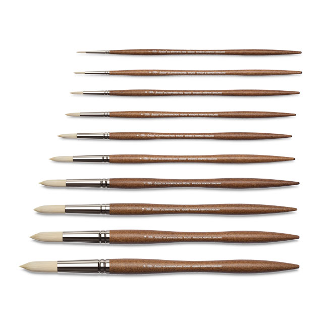 Artists' Oil Synthetic Hog Round Brushes