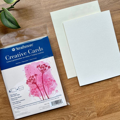 Strathmore Creative Cards and Envelopes - Palm Beach White Plain Edge