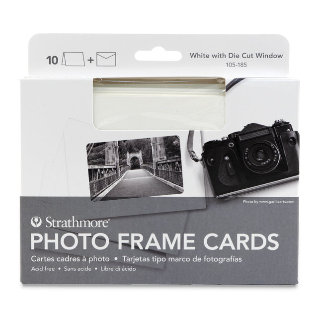 Photo Frame Cards with Die Cut Window, White, 10 Pack