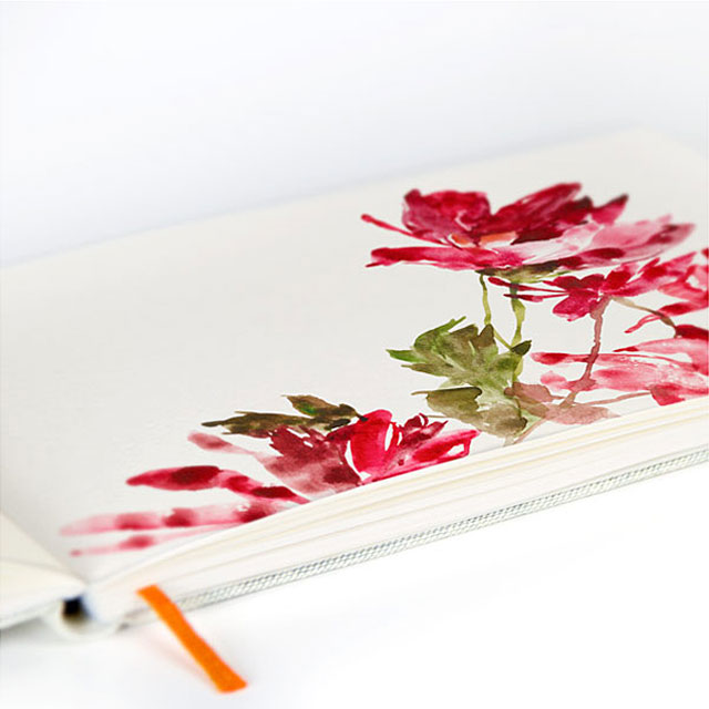 Floral Painting on Travelogue Watercolor Journal Paper