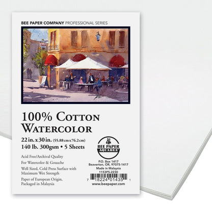 Aquabee Watercolor Paper, Pkg of 5 Sheets