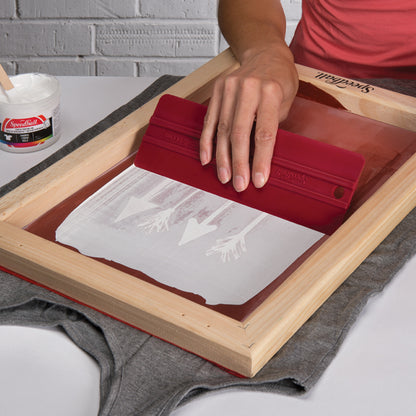 Wooden Screen Printing Frame in Use