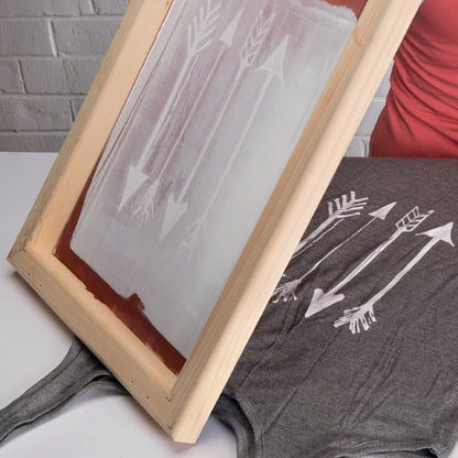 Wooden Screen Printing Frame in Use