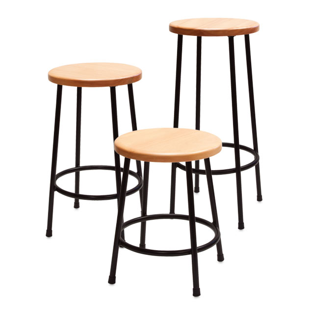 Lyptus Wood and Steel Stools