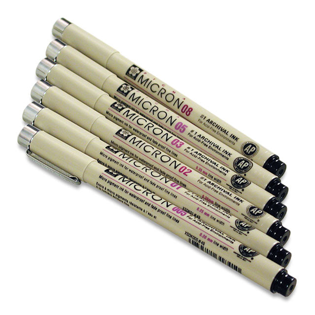 Pigma Micron, Set of 6 Point Sizes