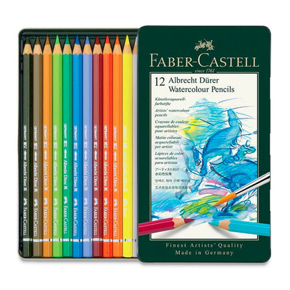 Faber-Castell Albrecht Durer Watercolor Pencil Set, 12 Assorted Colors