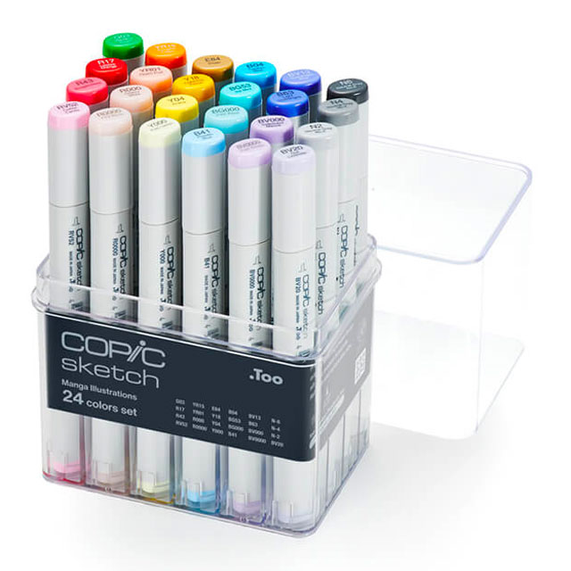 Sketch Marker Set of 24 Manga Colors