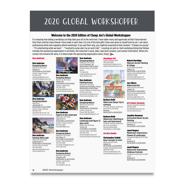 2020 Global Workshopper Print Listing within Cheap Joe's 2020 Catalog