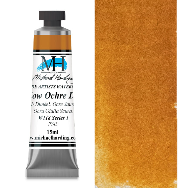 Michael Harding Artists Watercolor - Yellow Ochre Deep, 15 ml