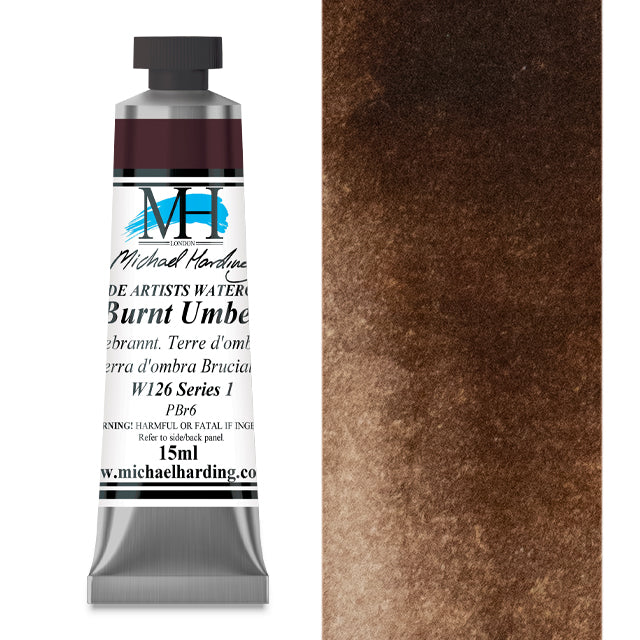 Michael Harding Artists Watercolor - Burnt Umber, 15 ml