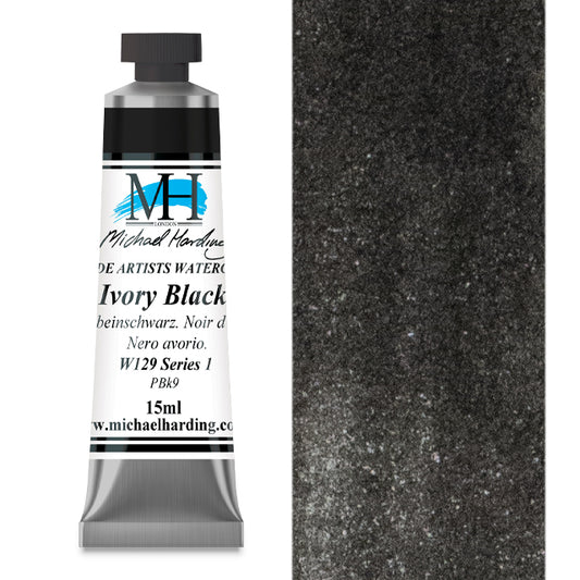 Michael Harding Artists Watercolor - Ivory Black, 15 ml