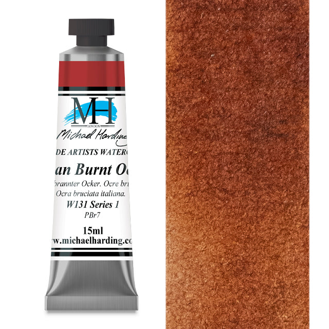 Michael Harding Artists Watercolor - Italian Burnt Ochre, 15 ml