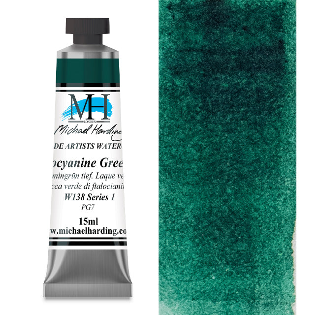 Michael Harding Artists Watercolor - Phthalocyanine Green Lake, 15 ml