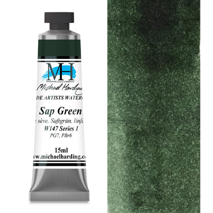 Michael Harding Artists Watercolor - Sap Green, 15 ml