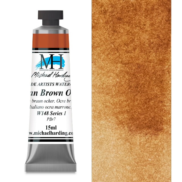 Michael Harding Artists Watercolor - Italian Brown Ochre, 15 ml