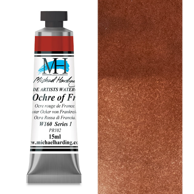 Michael Harding Artists Watercolor - Red Ochre of France, 15 ml