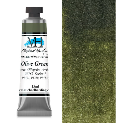 Michael Harding Artists Watercolor - Olive Green, 15 ml