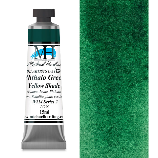 Michael Harding Artists Watercolor - Phthalo Green Yellow Shade, 15 ml