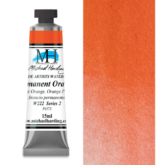 Michael Harding Artists Watercolor - Permanent Orange, 15 ml