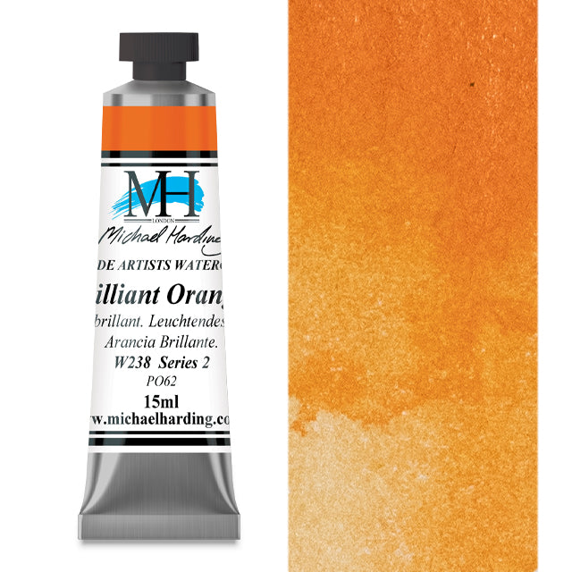 Michael Harding Artists Watercolor - Brilliant Orange, 15 ml