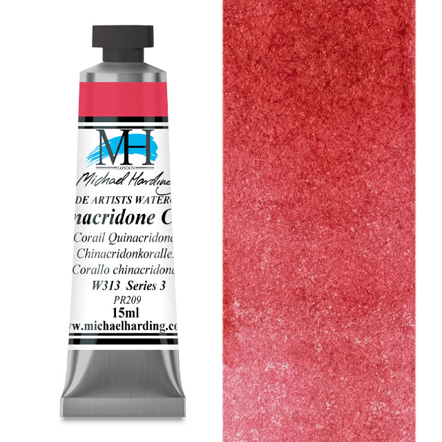 Michael Harding Artists Watercolor - Quinacridone Coral, 15 ml