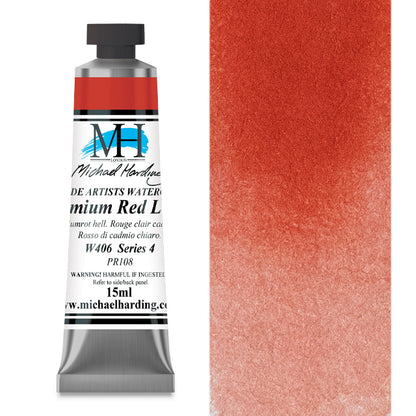 Michael Harding Artists Watercolor - Cadmium Red Light, 15 ml