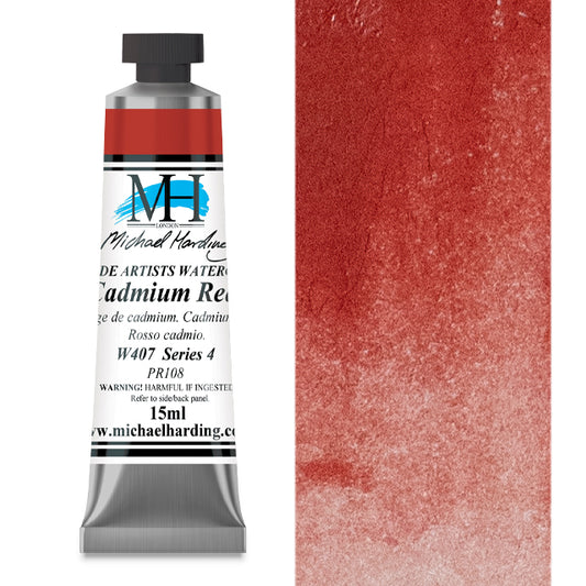 Michael Harding Artists Watercolor - Cadmium Red, 15 ml