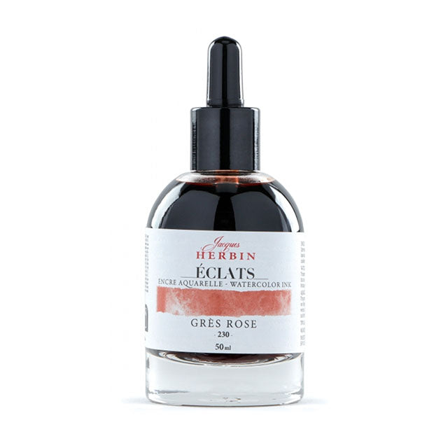 J Herbin Eclats Dye-Based Watercolor Ink - Gres Rose, 50 ml.