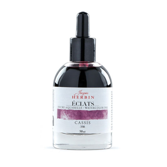 J Herbin Eclats Dye-Based Watercolor Ink - Cassis, 50 ml.