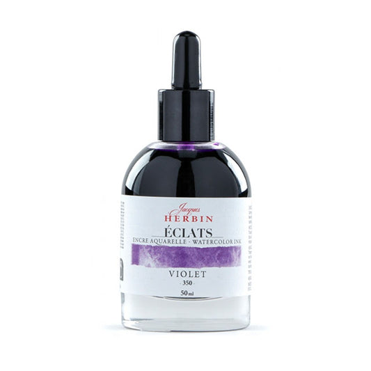 J Herbin Eclats Dye-Based Watercolor Ink - Violet, 50 ml.