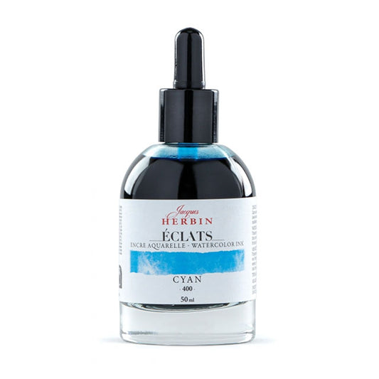 J Herbin Eclats Dye-Based Watercolor Ink - Cyan, 50 ml.