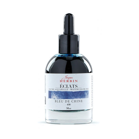 J Herbin Eclats Dye-Based Watercolor Ink - Bleu de Chine, 50 ml.