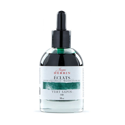 J Herbin Eclats Dye-Based Watercolor Ink - Vert Sapin, 50 ml.