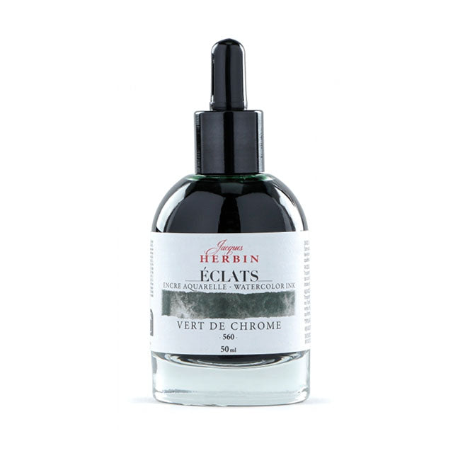 J Herbin Eclats Dye-Based Watercolor Ink - Vert de Chrome, 50 ml.