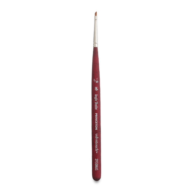 Princeton Velvetouch Series 3950 Synthetic Brush - Mini Angle Shader, Size 1/16"