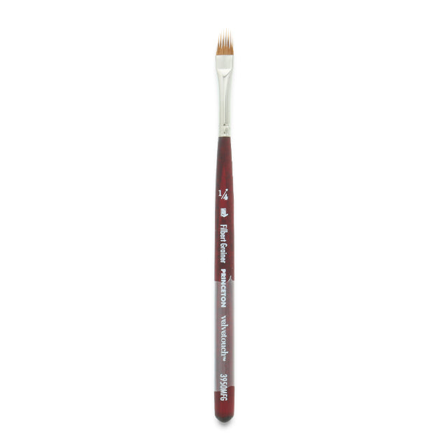 Princeton Velvetouch Series 3950 Synthetic Brush - Mini Filbert Grainer, Size 1/4"