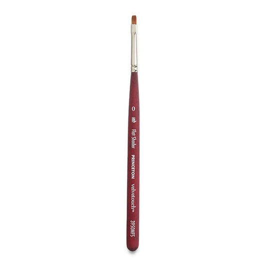 Princeton Velvetouch Series 3950 Synthetic Brush - Mini Flat Shader, Size 0