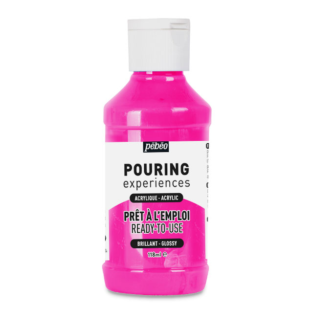 Pebeo Pouring Acrylic - Fluorescent Pink, 118 ml