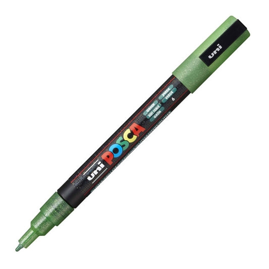 Paint Marker, PC-3M Fine Tip, Glitter Green