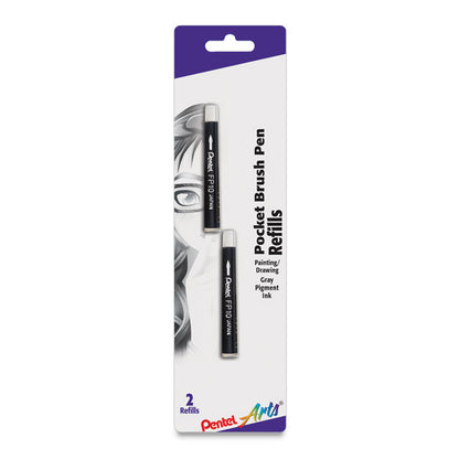 Pocket Brush Pen Refill Cartridges - Gray, Pkg. of 2