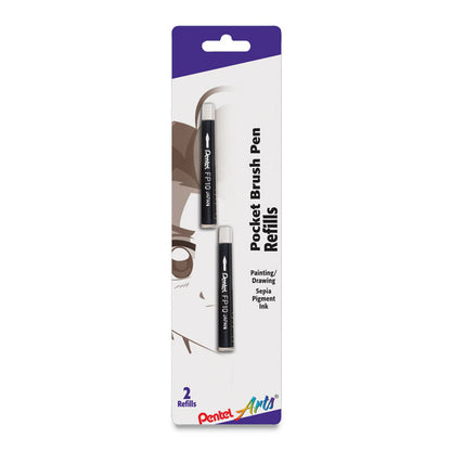 Pentel Pocket Brush Pen Refill Cartridges - Sepia, 2 Pack