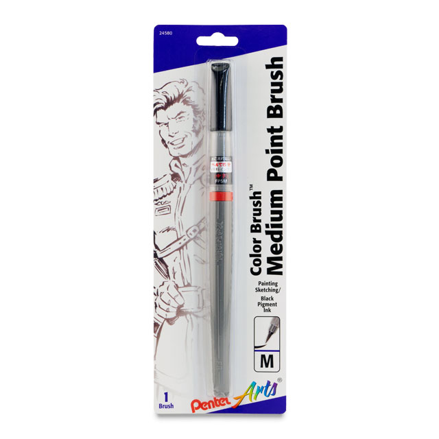 Pentel Arts Pigment Ink Brush Pen - Black, Medium Point