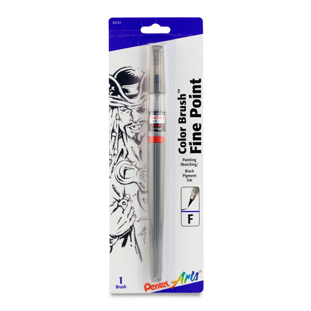 Pentel Arts Pigment Ink Brush Pen - Black, Fine Point