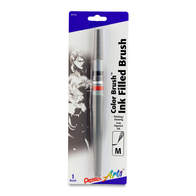 Pentel Arts Pigment Ink Brush Pen - Gray, Medium Point