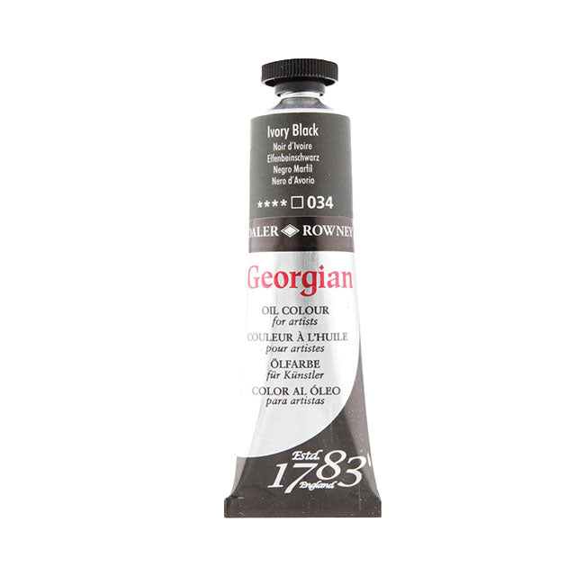 Daler-Rowney Georgian Oil Colors - Ivory Black, 38 ml,