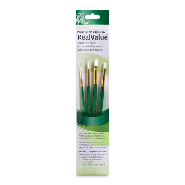 Set of 4 White Taklon Brushes (No. 9117)