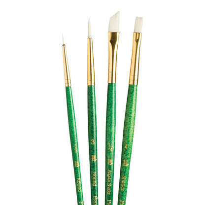 Set of 4 White Taklon Brushes (No. 9117)