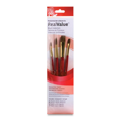 Set of 4 Synthetic Camel Brushes (No. 9121)