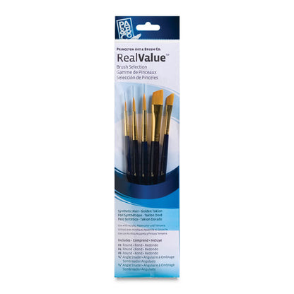 Set of 5 Golden Taklon Brushes (No. 9139)