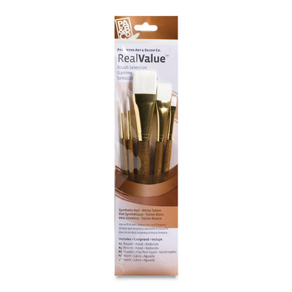 Set of 5 White Taklon Brushes (No. 9144)